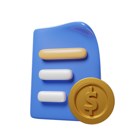 Documentar dinero  3D Icon