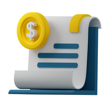 Documento de dinero  3D Icon