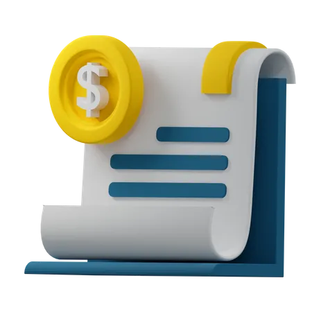 Documento de dinero  3D Icon