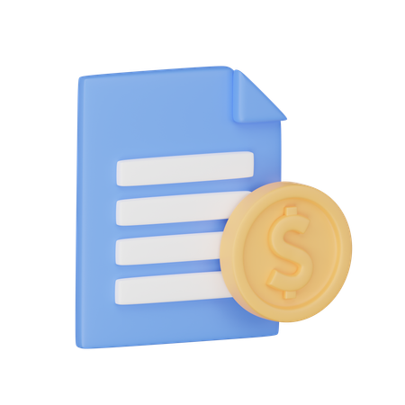 Documento de dinero  3D Icon