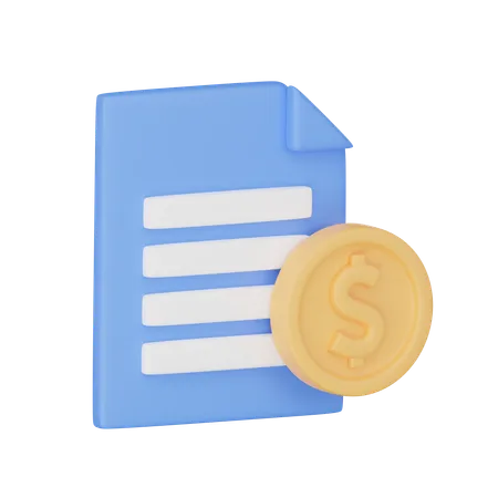 Documento de dinero  3D Icon