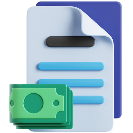 Documento de dinheiro  3D Icon