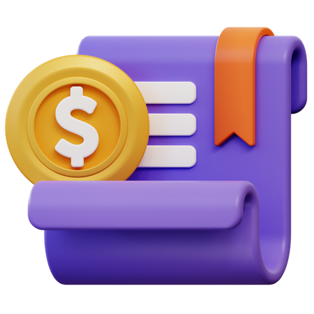 Documento de dinheiro  3D Icon