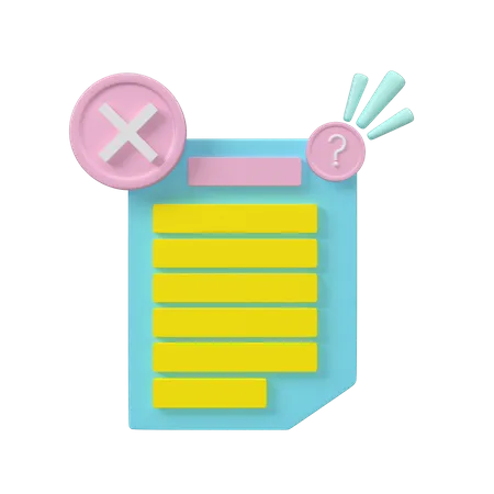 Documento errado  3D Icon