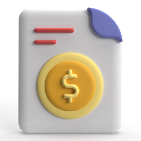 Documento financeiro  3D Icon