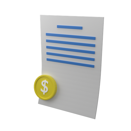 Documento financeiro  3D Icon