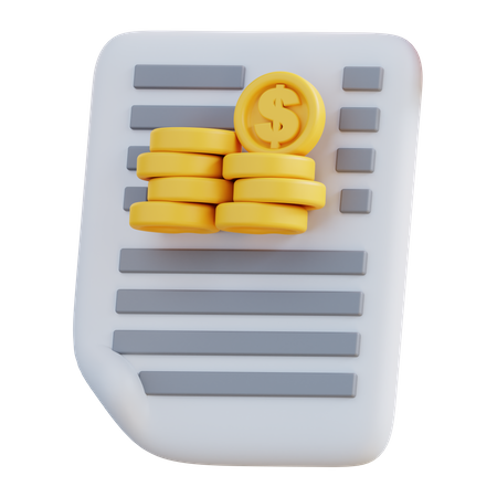 Documento financeiro  3D Icon