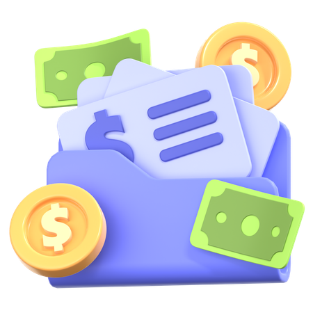 Documento financiero  3D Icon