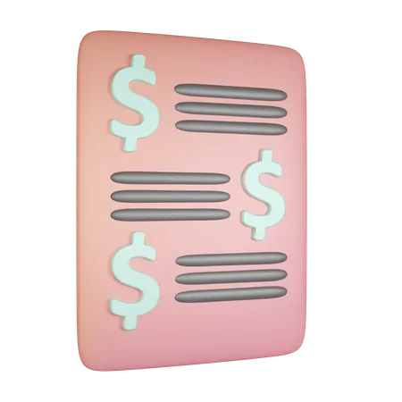 Documentos Financieros 3D Icon