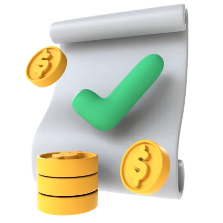 Documento financiero aprobado  3D Icon