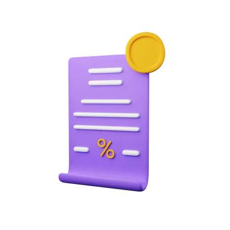 Documento fiscal  3D Icon