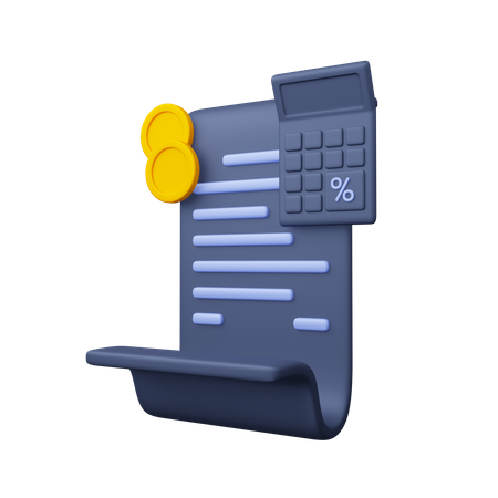 Documento fiscal  3D Icon