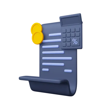 Documento fiscal  3D Icon