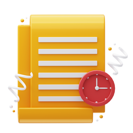 Hora do documento  3D Icon