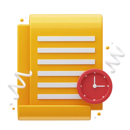 Hora do documento  3D Icon