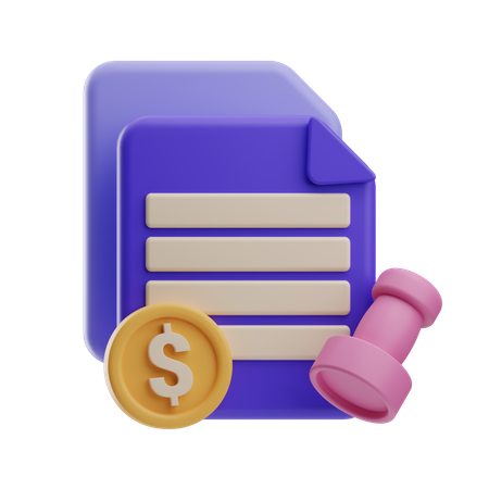 Documento fiscal  3D Icon