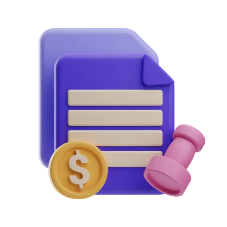 Documento fiscal  3D Icon