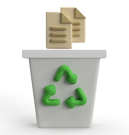 Lixo de documentos  3D Icon