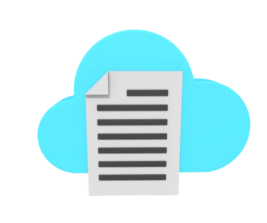 Icono 3 D De Documento De Datos En Almacenamiento En La Nube 3D Icon