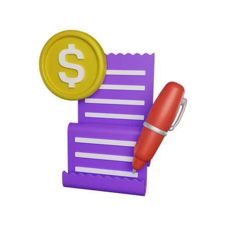 Pago de documentos  3D Icon