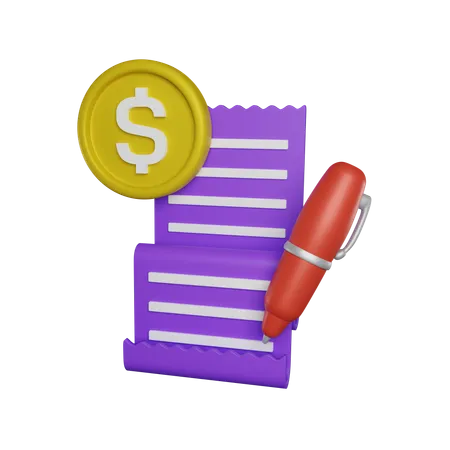 Pago de documentos  3D Icon