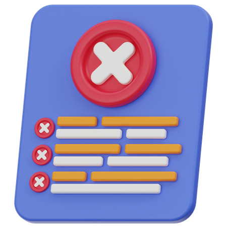 Documento rejeitado  3D Icon