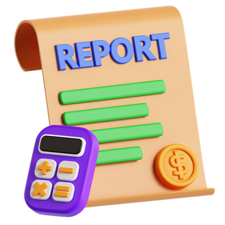 Documento de relatório financeiro  3D Icon