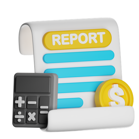 Documento de relatório financeiro  3D Icon