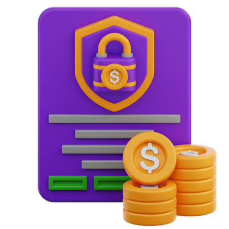 Seguridad de documentos  3D Icon