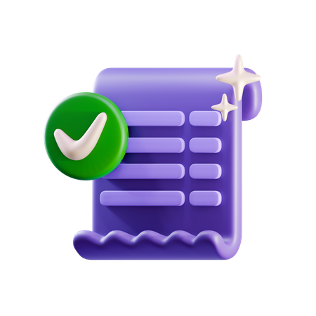 Documento verificado  3D Icon