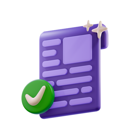 Documento verificado  3D Icon