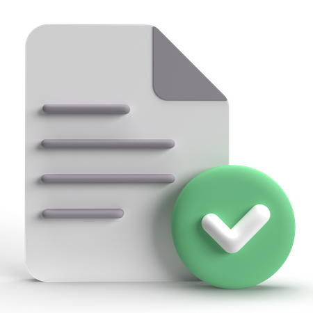 Documento verificado  3D Icon