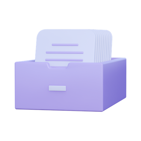 Documentos en el cajón  3D Icon