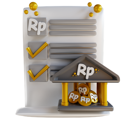 Documents bancaires  3D Illustration