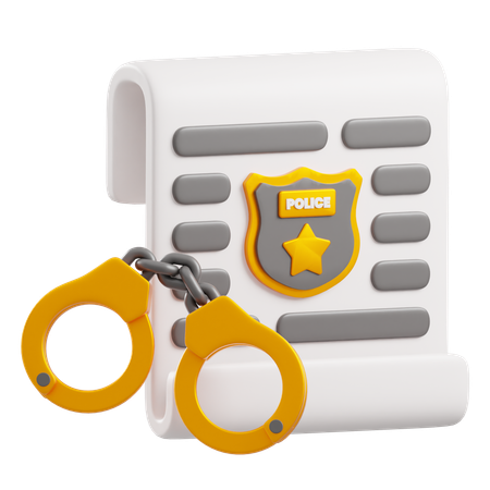 Documents de police  3D Icon