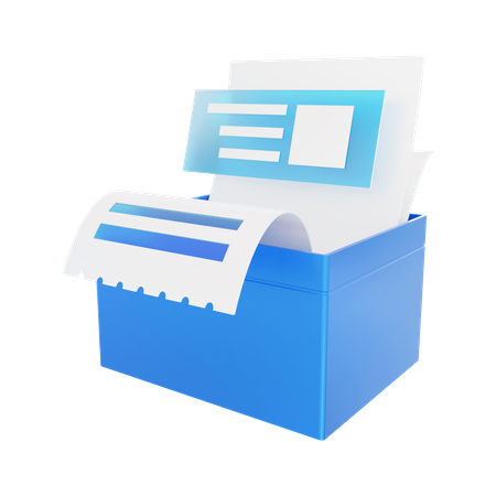 Documents Files Archive Storage Box  3D Icon