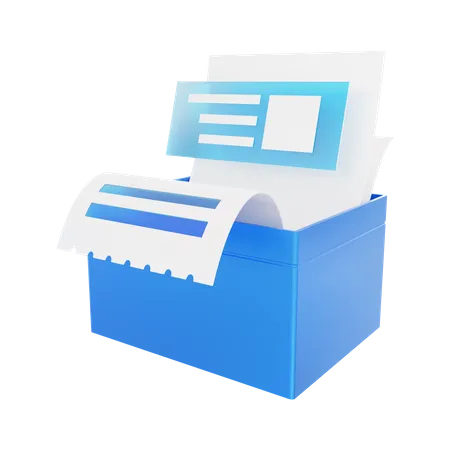 Documents Files Archive Storage Box  3D Icon