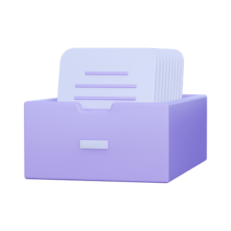 Documents In Drawer  3D Icon