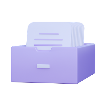 Documents In Drawer  3D Icon