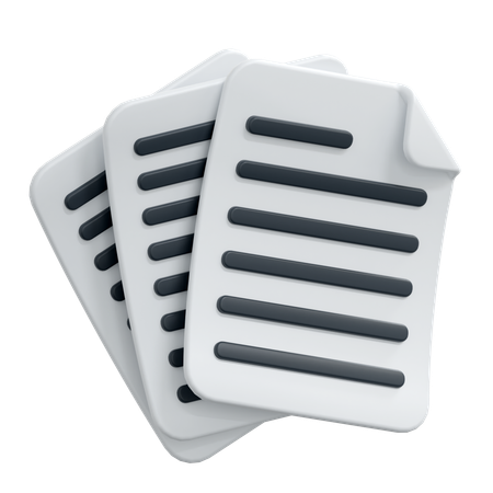 Documents Stack  3D Icon