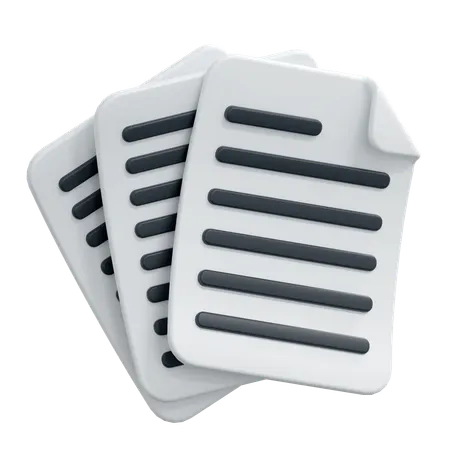 Documents Stack  3D Icon