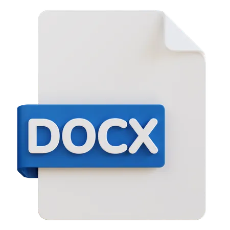 3 D Illustration Of Docx File Extension 3D Icon