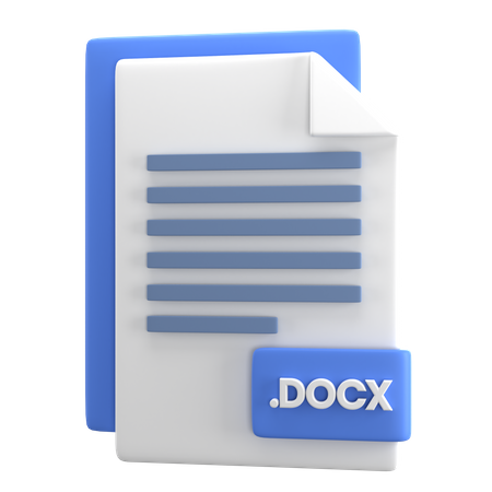 Docx 파일  3D Icon