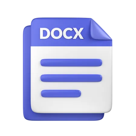 3 D DOCX File Icon 3D Icon