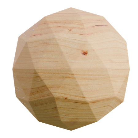 Dodecagon Wooden Abstract Shape  3D Icon