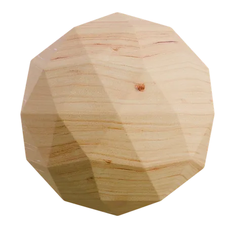 Dodecagon Wooden Abstract Shape  3D Icon