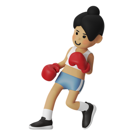 ドッジボクシングガール  3D Illustration