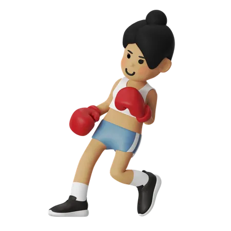 ドッジボクシングガール  3D Illustration