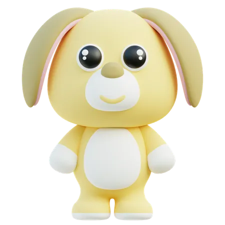 Joyful 3 D Dog Character With Floppy Ears And A Gentle Smile 3D Icon
