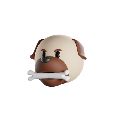 Dog Bites Bone  3D Icon